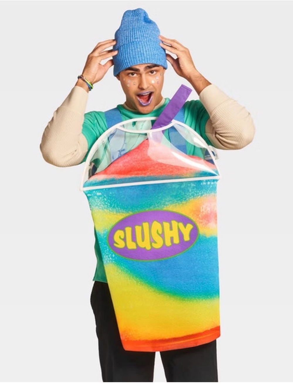 Slushy Sandwich Board Costume , One Size,. This vibrantly colored, tie-dye style